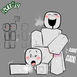2d_(artwork) ambiguous_gender ambiguous_penetration anthro asking_for_sex bald bent_over blocky_body blush breath breeding bruise closed_eyes doggy_style drooling filthywyrm gray_body hands_on_hips logo mating non-human one_eye_closed open_mouth penetration roblox robloxian rule_34 self_upload sex_from_behind shaking_lines speech_bubble spoken_heart spoken_question_mark stud_hands sweat sweating text tongue_out