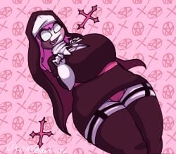 alternate_version_available ass big_breasts big_butt big_thighs breasts clovedex_(artist) eraser female friday_night_funkin high_socks nipples nude nun nun_habit nun_outfit sarvente_(dokki.doodlez) sarvente_(friday_night_funkin) socks