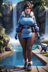 1girls ai_generated artist_name belt belt_pouch black-framed_eyewear blizzard_entertainment blue_dress blue_gloves boots breasts brown_eyes brown_hair china_dress chinese_clothes coat curvy day dress drone female full_body fur-trimmed_jacket fur_trim glasses gloves hair_bun hair_ornament hair_stick hi_res jacket large_breasts legs_together lips looking_at_viewer mei_(overwatch) nose open_clothes open_mouth outdoors overwatch overwatch_2 pantyhose pelvic_curtain pouch r34arts robot short_hair single_hair_bun solo standing swept_bangs thick_lips thick_thighs thighs utility_belt water wide_hips