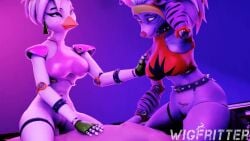 1boy 2girls animated anthro cowgirl_position facesitting five_nights_at_freddy's five_nights_at_freddy's:_security_breach glamrock_chica_(fnaf) glamrock_chica_(mayosplash) roxanne_wolf_(fnaf) roxanne_wolf_(mayosplash) sound straight tagme threesome vaginal vaginal_sex video wigfritter