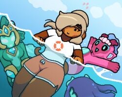 admiral_brickell big_breasts big_thighs bloons_td_6 bloons_tower_defense female happy merfolk mermaid mermonkey monkey monkey_girl okami_tomato primate water wholesome