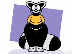 1girls animated ass big_breasts breasts clothed clothing expansion female female_focus female_only huge_breasts humongous_breasts hyper hyper_breasts looking_at_viewer massive_breasts mattthetooncat raccoon tagme thick thick_ass thighs
