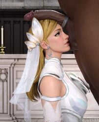 1boy1girl 1girls 3d 3d_(artwork) altar balls bastard big_balls big_cock big_penis blonde_female blonde_hair blue_eyes blush carim3d cheating cheating_female cheating_wife church church_interior cock cock_on_face cock_on_head cock_ring dark-skinned_male earrings fat_bastard fat_male female imminent_sex interracial invisible_woman invisible_woman_(marvel_rivals) light-skinned_female male marvel marvel_rivals ntr qos sniffing sniffing_balls sue_storm veiny_penis video_game_character video_games wedding wedding_attire wedding_dress wedding_tiara wedding_veil