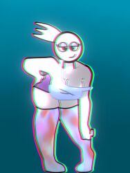 bending_over breasts calm calm_expressions clothed female fish_fin fishysight_(artist) fishysights_ocean grey-skinned_female grey_skin neo_(fishysights_ocean) small_breasts stripes thick_thighs