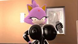 3d animated anthro big_breasts blaze_the_cat breast_expansion felid feline female huge_breasts hyper_areola solo sonic_(series) tagme waweegee