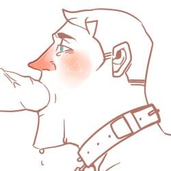blowjob blush breath collar dockge fellatio gay human_only male male_only medic_(team_fortress_2) oral oral_sex penis penis_in_mouth sucking_penis sweat team_fortress_2 yaoi