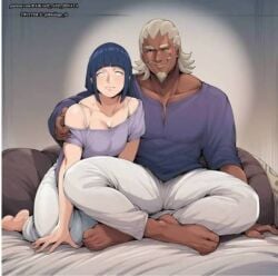1girls big_ass big_breasts big_penis black_hair breasts cheating cheating_wife dark-skinned_male female hyuuga_hinata imminent_sex interracial light-skinned_female male muscular muscular_male naruto naruto_(classic) naruto_(series) naruto_shippuden netorare ntr raikage short_hair