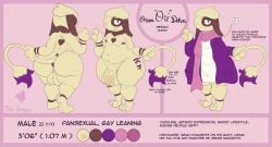 absurd_res anthro anus ass back_fat balls big_balls big_butt big_penis cardigan cjk_character cjk_character_tattoo clothed clothing eyebrows fan_character feet flaccid foreskin front_view fur fur_markings generation_2_pokemon genitals glyphs heart_(marking) heart_symbol hi_res huge_balls huge_butt huge_cock long_coat love_handles male markings model_sheet nintendo nipples nude ofuda ori-doggo ori_(ori-doggo) paint penis pokemon pokemon_(species) puffy_anus purple_body purple_paint purple_skin rear_view slightly_chubby smeargle smile smiling_at_viewer solo talisman tattoo thick_thighs vein veiny_penis