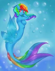 1girls 2013 alternate_species anthro anthrofied blue_theme breasts bubble female friendship_is_magic hair hasbro looking_at_viewer mammal marine merfolk misukitty multicolored_hair my_little_pony nipples non-mammal_breasts non-mammal_nipples nude purple_eyes rainbow rainbow_dash_(mlp) rainbow_hair solo source_request split_form unavailable_at_source underwater water
