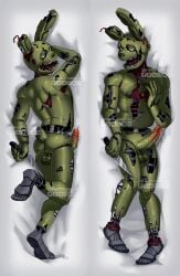 1boy animatronic big_penis body_pillow dakimakura dakimakura_design fanart five_nights_at_freddy's five_nights_at_freddy's_3 monster_cock monsterfucker orfiarts penis penis_out pinup solo springtrap springtrap_(fnaf) veiny_penis