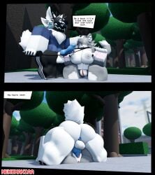 1boy 1girls 3d artist_name collar english_text feline female female_penetrated femboy femboy_on_female femboydom furry furry_female furry_only male male/female nekomaniaa nude_female_clothed_male outdoors protogen roblox roblox_avatar robloxian robot self_upload tagme text