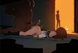 1boy 1girls 2boys after_sex ai_generated big_penis cuckold dark-skinned_male dark_skin female interracial jimmers karakai_jouzu_no_takagi-san male netorare ntr penis takagi-san