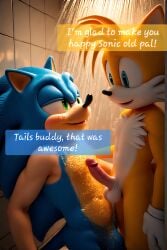 ai_generated comic comic_page erect_penis gay gay_male gay_sex sonic_the_hedgehog tails tails_the_fox
