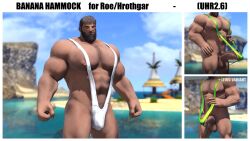 2boys 3d 3d_(artwork) banana_hammock bara buff green_mankini lime_mankini male mankini mod sexy solo_male white_mankini yaoi