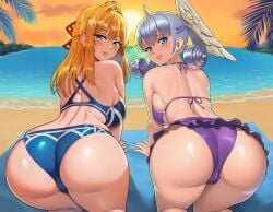 2girls 4k ai_generated all_fours ass_focus bangs beach big_ass big_breasts bikini blanket blonde_female blonde_hair blonde_hair_female blue_eyes breasts dat_ass dat_butt female female/female female_focus female_only fiora_(xenoblade) green_eyes green_hair hair_ornament head_wings high_resolution highres huge_ass huge_breasts large_ass large_breasts medium_hair melia_antiqua monolith_soft novelai pink_lips presenting_hindquarters seductive_eyes seductive_look seductive_smile shiny_hair shiny_skin silver_hair skindentation sunset swimsuit swimwear thick_ass thick_butt two_piece_swimsuit vermadis2x voluptuous voluptuous_female wide_hips xenoblade_(series) xenoblade_chronicles xenoblade_chronicles_(series) yellow_hair yuri