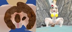 (theusagiboy1406) 1girls 3d 3d_(artwork) ahegao anus anus_focus ass ass_focus bare_legs bare_thighs barefoot beach big_turd bikini black_lips black_nails blonde_female blonde_hair bottomless bow bowtie bra breasts charlie_morningstar_(hazbin_hotel) female female_only gold_bikini hazbin_hotel legs_spread looking_at_viewer mikumikudance mmd nude nude_female pussy rocks scat shirt shit shitting squatting straining suit toilet toilet_use turd turd_hanging_out vivziepop white_body white_skin