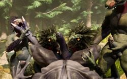 alien anthro balls erection first_person_view genitals group halo_(series) hi_res kig-yar licking lying male male/male male_only microsoft on_back oral outofnecessity outside penile penis penis_lick sangheili scalie sex spread_legs spreading standing t'vaoan tongue xbox_game_studios