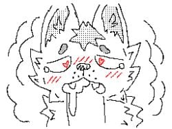 4:3 anthro blush bodily_fluids cum digital_media_(artwork) domestic_cat duo felid feline felis fellatio feral flipnote_studio_(artwork) fur genital_fluids genitals hair heart_eyes heart_symbol hi_res licksy_(meow214) male male/male male_penetrating mammal meow214_(artist) oral oral_penetration penetration penile penis pixel_(artwork) pixelated sex simple_background tears tears_of_pleasure