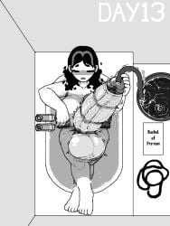 black_and_white black_hair blush breathing bucket_of_precum corpus_spongiosum hose hose_in_penis in_bath no_nut_november precum precum_in_container shrunk sitting_in_bathtub t-boy taking_a_bath throbbing throbbing_balls throbbing_penis tub twitching twitching_balls twitching_penis veins veiny_penis yoganotorabaka yuuko_(t-boy)