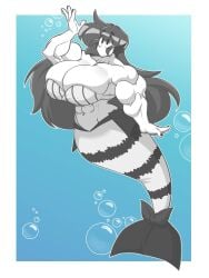 1girls abs big_eyes black_and_white black_bow black_nail_polish black_nails breast_outline breasts breasts_bigger_than_head breasts_bigger_than_torso bubble bubbles female female_focus female_only flexing flexing_arms flexing_bicep gigantic_breasts gray_hair hyper long_gray_hair long_hair looking_up marie_(tag-a-long) merfolk mermaid mermaid_tail mermay mermay2025 mime mime_girl mouthless mouthless_female muscle_girl muscle_mommy muscles muscular muscular_arms muscular_female nice_tits no_mouth no_nose noseless ocean ocean_background original six_pack solo solo_female solo_focus tag-a-long underwater white_body white_skin