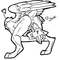 1:1 2013 anonymous_artist anthro avian detachable detachable_head detached_oral digitigrade female gryphon headless himeric holding_own_head masturbation modular mythological_avian mythological_creature mythology solo