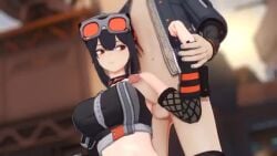 animated armpit armpit_fetish armpit_sex armpits big_breasts black_hair breasts clothing grace_howard looking_back no_sound penis red_eyes tagme video zenless_zone_zero