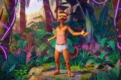 1boy 2026 accurate_art_style ai_generated artist_request briefs bulge dreamworks edit forgotten_island furry furry_only gemini male male_only raww_(forgotten_island) screencap solo tail underwear