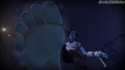 3d 3d_model blue_skin boy_feet feet fetish foot_fetish looking_down looming_foot male_feet sole_male soles sulk_(fortnite) toes