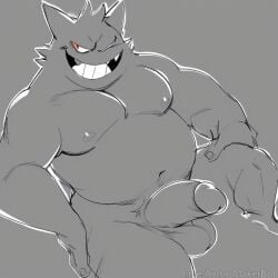 ai_generated blowjob blush cock_worship cum cum_in_mouth dad_bod dominant domination domination/submission evil_grin forced forced_oral gay gay_blowjob gay_domination gay_sex gengar hand_on_head huge_cock human necklace oral orgasm ownership pokemon pokemon_(species) pokemon_trainer pokephilia pulling_clothing pulling_down_pants underwear