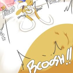 adventure_time big_penis bodily_fluids cake_the_cat cartoon_network cum cum_inside denizen1414 felid feline genital_fluids genitals hi_res huge_cock inflation inflation looking_pleasured mammal penetration penis pleasured_female stretching_arms stretchy stretchy_girl