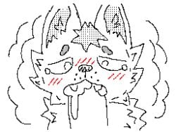 4:3 anthro blush bodily_fluids digital_media_(artwork) domestic_cat duo felid feline felis fellatio feral flipnote_studio_(artwork) fur genitals hair hi_res licksy_(meow214) male male/male male_penetrating mammal meow214_(artist) oral oral_penetration penetration penile penis pixel_(artwork) pixelated sex simple_background tears tears_of_pleasure