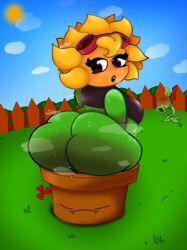 1girls anthro anthrofied ass breasts female flora_fauna peashooter_(pvz) plant plant_girl plant_humanoid plantie plants_vs._zombies plants_vs_zombies popcap_games pussy solar_flare_(pvz) sunflower_(pvz)