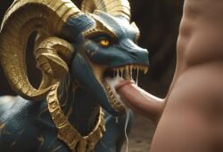 ai_generated anthro anthropomorphic beautiful big_breasts blowjob cum_in_mouth cum_on_face cumming cumshot deepthroat draconic dragon dragon_girl female female_focus gold gold_eyes in_heat kulve_taroth large_breasts loving_gaze loving_look monster monster_girl monster_hunter monster_hunter_world oral oral_insertion oral_penetration oral_sex scalie scalie_female scalie_humanoid seductive seductive_gaze seductive_look seductive_smile sexy sexy_body sexy_pose sucking_penis swallowing swallowing_cum swallowing_penis voluptuous