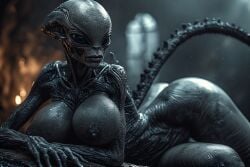 3d 3dcg ai ai_generated alien alien_girl breasts photorealistic space