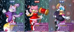 1girls alternate_version_available amy_rose anthro ass backboob bat bat_wings big_ass big_breasts big_butt blaze_the_cat bodysuit boots breasts bubble_background bubble_butt busty cat_ears cat_tail character_profile curvy elbow_gloves eyelashes eyeshadow fangs fat_ass feline female female_focus female_only fire furry gloves green_eyes handwear heels high_heel_boots high_heels in-game_background large_ass large_breasts lavender_fur lipstick long_eyelashes long_gloves looking_at_viewer looking_back menu oerba_yun_fang oerba_yun_fang omegasunburst patreon piko_piko_hammer pink_lipstick player_1 posing purple_fur rouge_the_bat sega sega_dreamcast solo solo_female sonic_(series) sonic_adventure_2 sonic_the_hedgehog_(series) stars surprised_expression tagme tail text voluptuous white_fur wings yellow_eyes