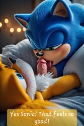 ai_generated blowjob comic comic_page erect_penis erection licking_penis sex sonic_the_hedgehog tails tails tails_the_fox