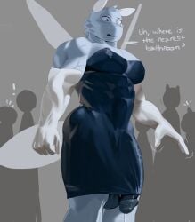 2025 abs ambiguous_gender ambiguous_species antennae_(anatomy) anthro areola areola_slip armwear arthropod balls barazoku biceps big_balls big_bulge big_muscles big_penis bodily_fluids bulge clothed clothing crossdressing deltoids dialogue dress dripping elbow_gloves emanata embarrassed english_text erection erection_under_clothing exclamation_point femboy fluffedwings foreskin fur genital_fluids genitals glans gloves grey_background group handwear hi_res huge_balls huge_bulge huge_cock huge_muscles humanoid_genitalia humanoid_penis ineffective_clothing insects lepidopteran lionel_(fluffedwings) looking_down male moth motion_lines muscular muscular_anthro muscular_male non-mammal_balls open_mouth pecs penis penis_poking_out precum precum_drip precum_string public saggy_balls silhouette simple_background solo_focus standing sweat text thick_arms thick_penis thick_thighs tight_clothing tuft unretracted_foreskin vein wardrobe_malfunction white_clothing white_gloves white_handwear wings