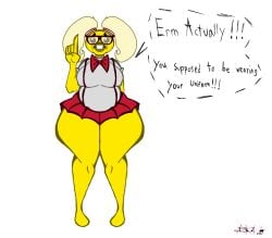 buckteeth emoji_(race) glasses nerd_emoji nerd_emoji_(meme) nerd_emoji_girl tagme yellow_body