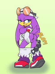 2024 anal_beads anthro anus avian beak big_breasts bird blue_eyes breasts clothing eyewear female fours_(artist) gaping genitals glasses hi_res hirundinid large_breasts oscine passerine purple_body pussy sega sex_toy solo sonic_(series) sonic_riders sonic_the_hedgehog_(series) swallow_(bird) tail wave_the_swallow