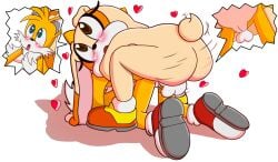 anthro blue_eyes blushing brown_eyes cream_the_rabbit cub cuntboy futa_on_cuntboy futa_on_male futanari hearts intersex male male/futa sonic_(series) sonic_the_hedgehog_(series) star_eyes tagme tails tails_the_fox vaginal_penetration yellow_body young young_on_young