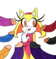 1girls 7boys anthro big_the_cat espio_the_chameleon eulipotyphlan female hedgehog hi_res humanoid_penis knuckles_the_echidna male mammal original_character penis saltwatertoffee shadow_the_hedgehog sonic_(series) sonic_the_hedgehog sunshine_the_hedgehog_(oc) tails take_your_pick team_sonic