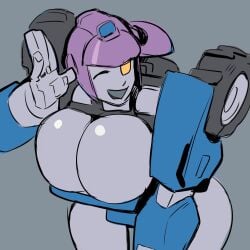 big_breasts breast_window breasts_bigger_than_head original_character thick_thighs transformers zestysauce