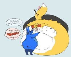 big_ass big_breasts braixen breasts bubble_butt furry huge_ass huge_breasts inflation lucario pokemon pokemon_(species) sumisune thick_thighs wide_hips