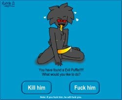 1boy black_fur club_penguin cock dick furry_only gay male male_only options penis puffle red_eyes tongue