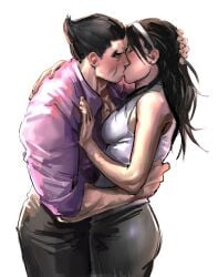 1boy 1girls big_ass big_breasts canon_couple fully_clothed husband_and_wife kazama_jun kazuya_mishima kissing milf namco orbuz228 tekken tekken_1 tekken_2 tekken_5_dark_resurrection tekken_7 tekken_8 tekken_tag_tournament tekken_tag_tournament_2 thick_thighs