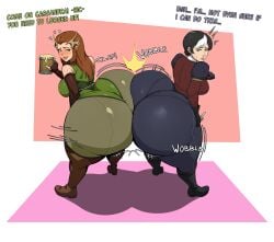 2024 2girls ass ass_bigger_than_head bottom_heavy cassandra_de_rolo english_text female_only keyleth monkechrome vox_machina