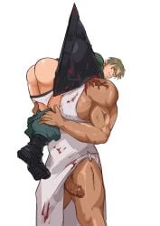 2boys abs apron apron_only ass bara beefy big_dom_small_sub big_muscles big_nipples big_pecs big_penis blonde_hair carrying carrying_over_shoulder carrying_partner daddy dilf erection gay hair hanamuransfw holding_partner human human_on_humanoid humanoid humanoid_dominating_human humansub hunk imminent_anal imminent_rape imminent_sex interspecies james_sunderland konami larger_humanoid larger_male male male/male male_only manly monster monster_on_male monstrous_humanoid mostly_nude muscular muscular_humanoid muscular_male nipples object_head pants_down pecs penis pyramid_head silent_hill silent_hill_2 size_difference slutty_outfit smaller_human smaller_male submissive submissive_human submissive_male tough_guy underwear_down yaoi