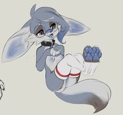 anthro big_ears breasts canid canine eyewear female fennec fox glasses hi_res mammal maxine pawpads paws reign-2004 small_breasts solo