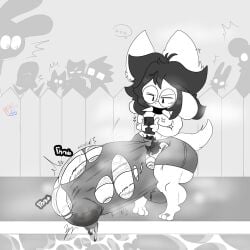 balls big_balls big_penis furry huge_balls huge_cock hyper_penis lattemon lattemon_(character) penis tagme temmie_(undertale) thick_thighs veiny_penis wide_hips