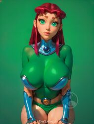 ai ai_generated artist_request commission dc dc_comics elygordan elygordanart gigantic_ass gigantic_breasts gigantic_butt gigantic_nipples green_eyes huge_ass huge_breasts huge_butt huge_nipples latex looking_at_viewer nsfw nsfwworks.ia patreon starfire starfire_(teen_titans) teen_titans